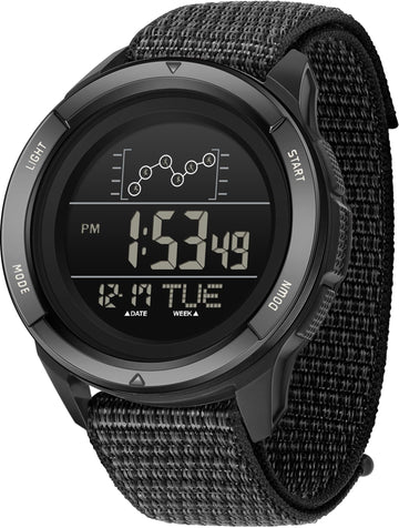 Findtime Military Watches for Men Tactical Digital Sport Watch Waterproof Army Outdoor Nylon Strap Electronic Mens Watch LED Luminous Alarm Stopwatch